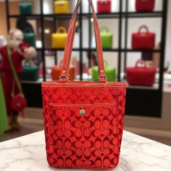 Coach Signature Canvas and Leather Tote - Picture 1 of 11